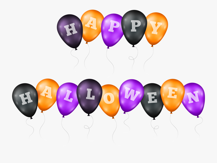 Happy Halloween Balloons Transparent Png Clip Art Image - Happy Halloween Clipart With Transparent Background, Transparent Clipart