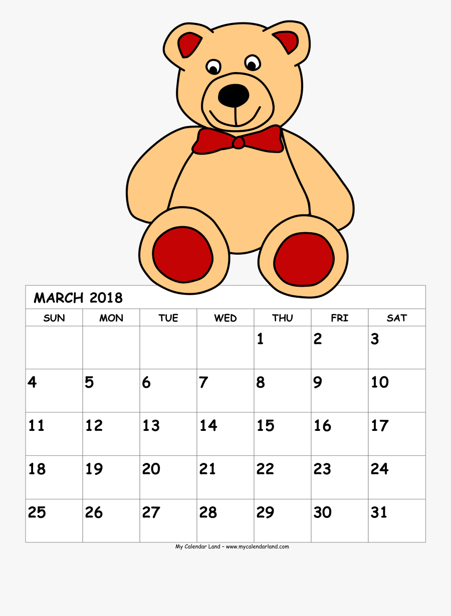 March Calendar Clip Art - Calendar August 2019 Cartoon, Transparent Clipart