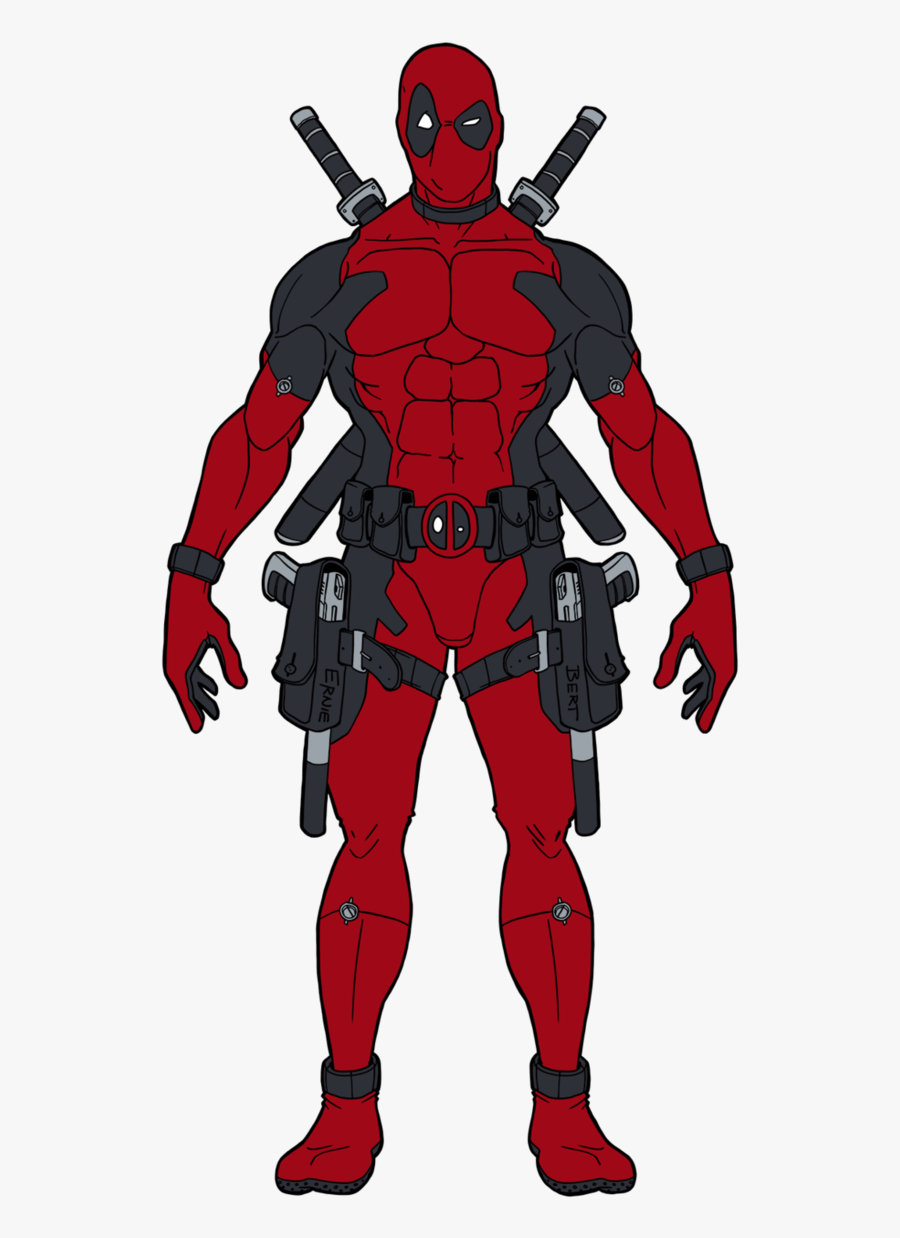 Spiderman Superhero Deadpool Drawing Mecha Free Clipart - Full Body Deadpool Drawing, Transparent Clipart