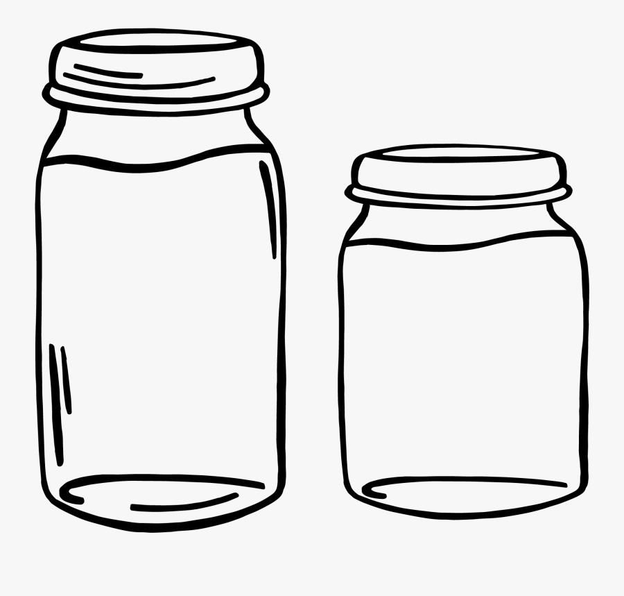 Jar Clipart Png - Glass Bottle Clipart Black And White, Transparent Clipart