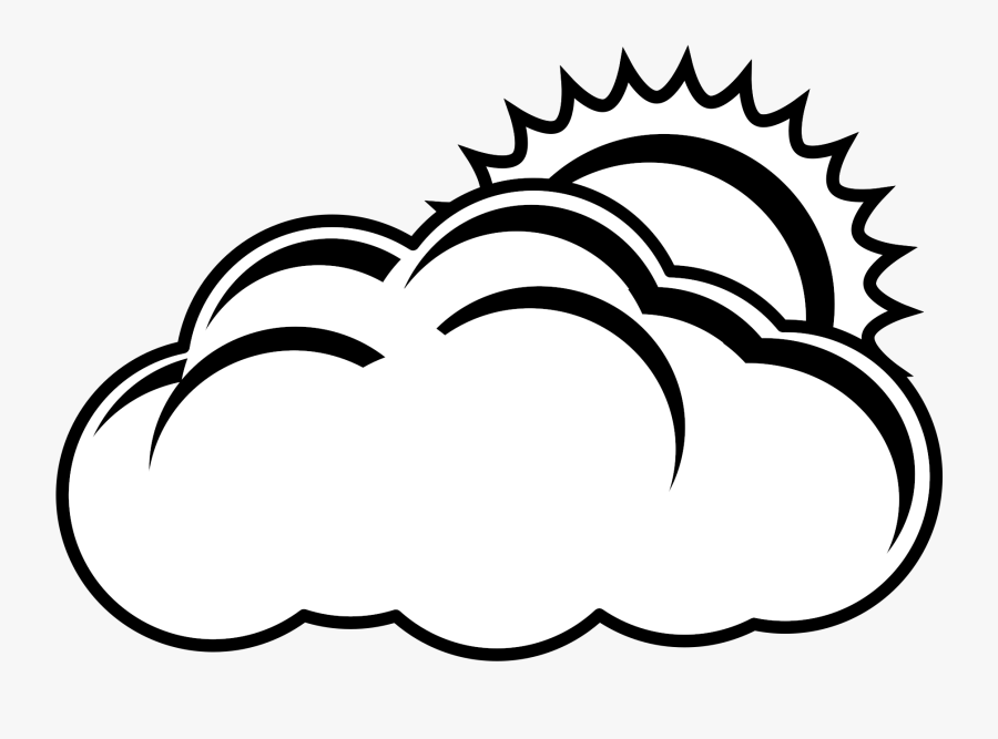Partly Cloudy Clipart Black And White, Transparent Clipart