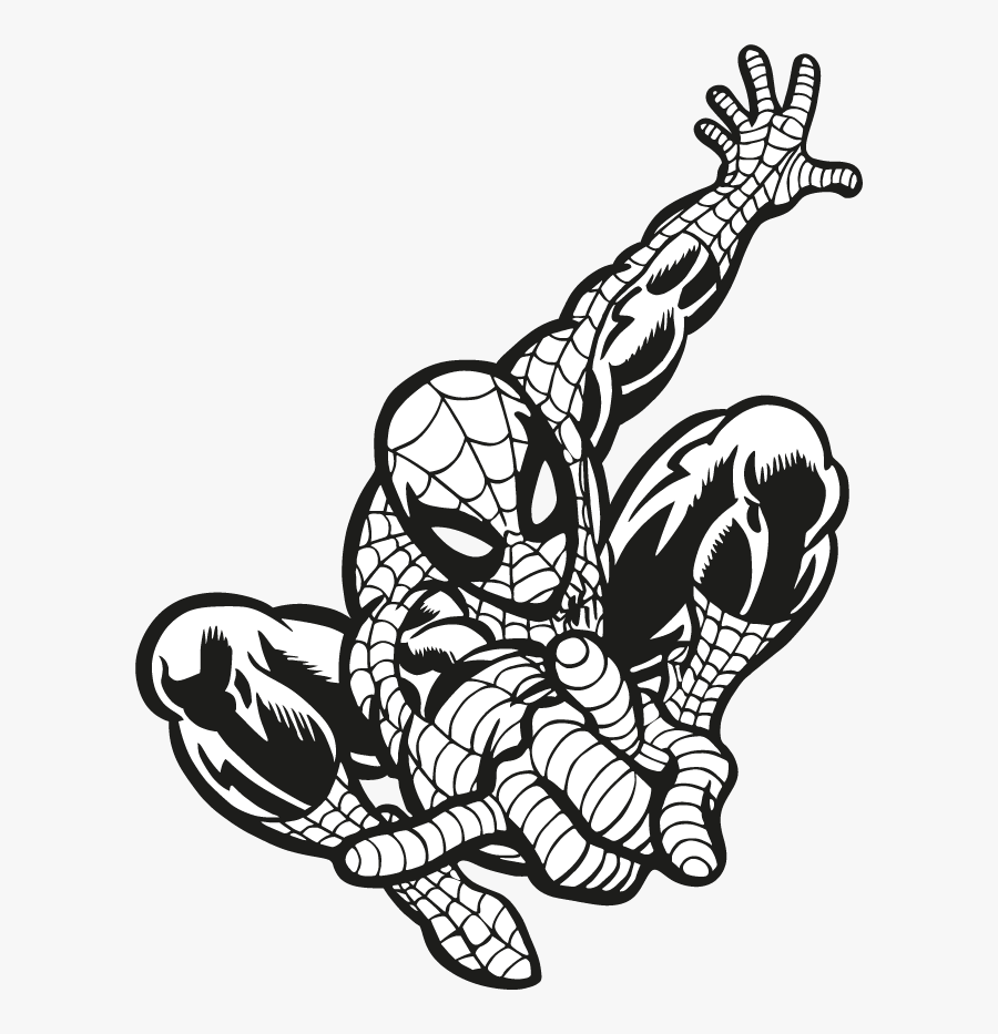 Clipart Hand Spiderman - Spiderman Black And White, Transparent Clipart