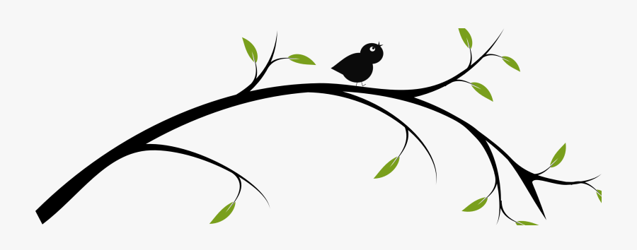 Birds On A Branch Clip Art - Drawing Of Tree Branch, Transparent Clipart