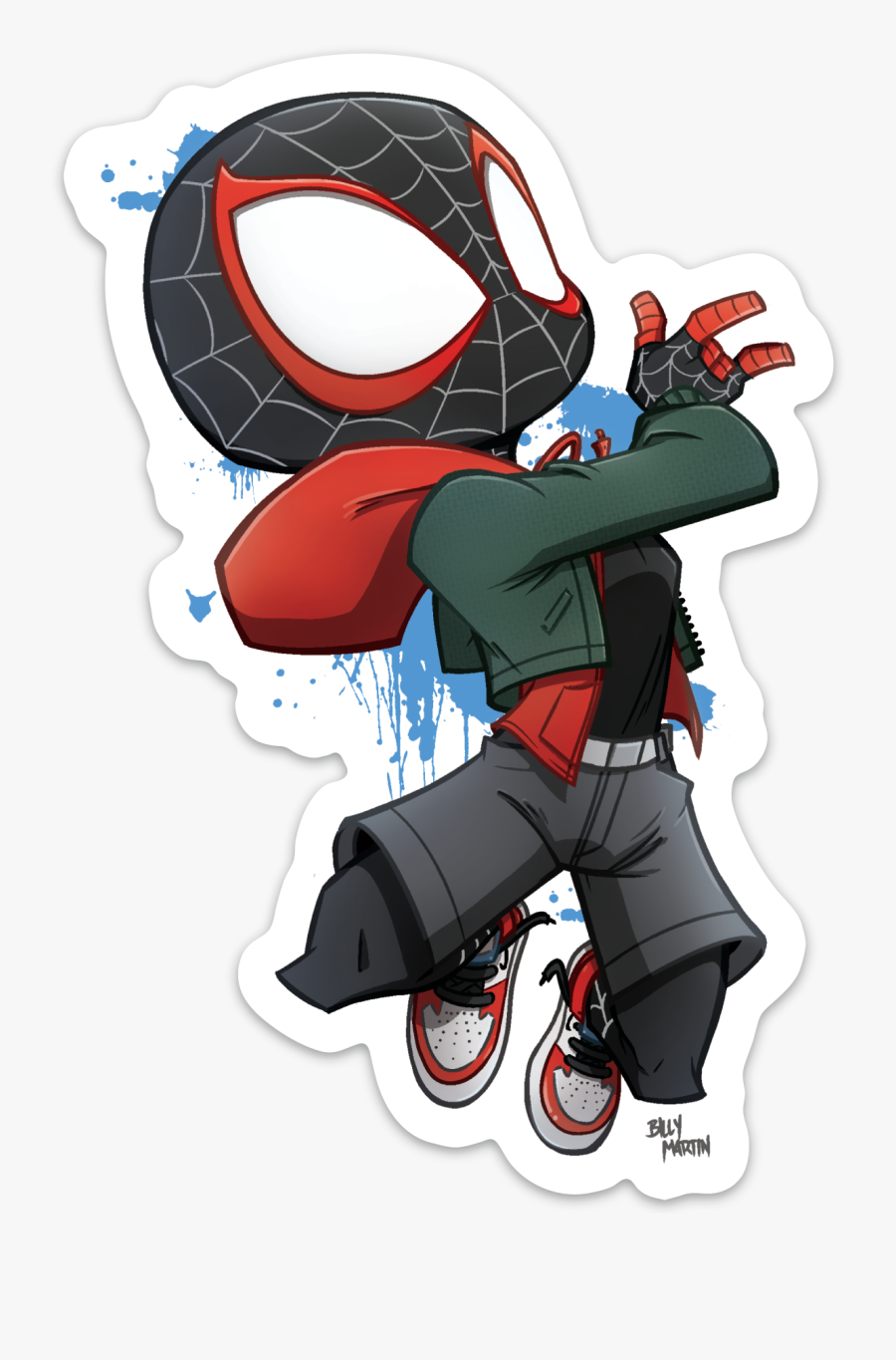 Spider Man Miles Stickers, Transparent Clipart