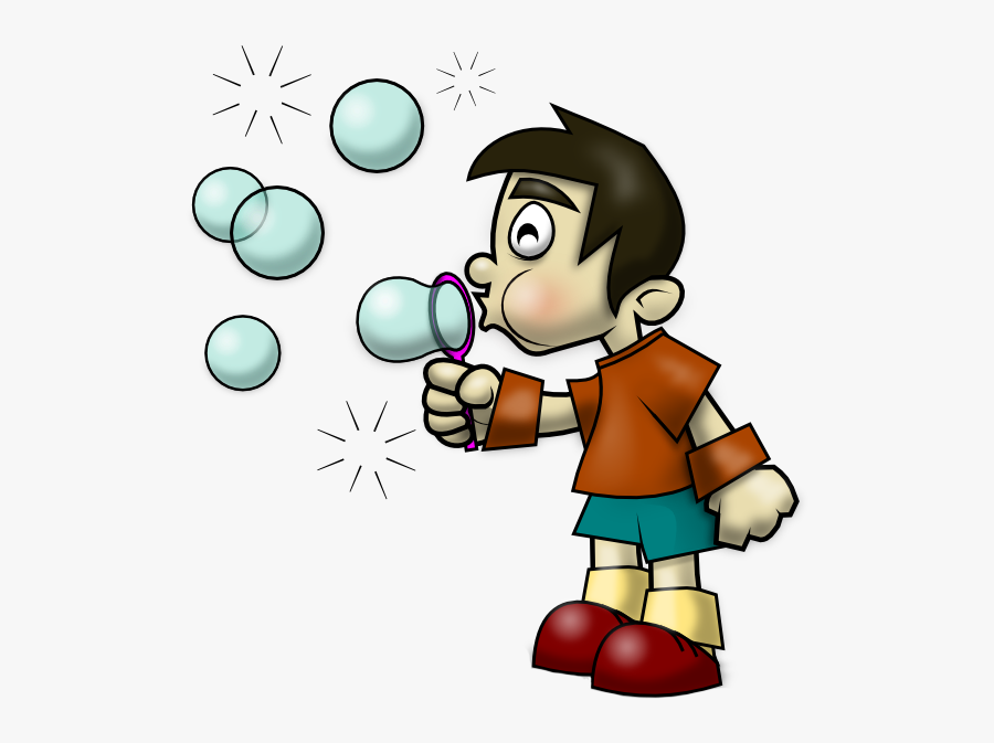 Free Boy Blowing Bubbles Clip Art - Blow A Bubble Clipart, Transparent Clipart