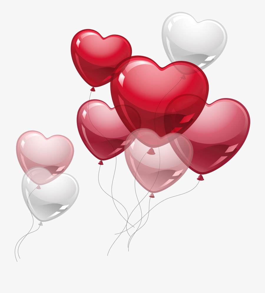 Pink Birthday Balloons Clip Art - Happy Birthday Heart Balloons, Transparent Clipart