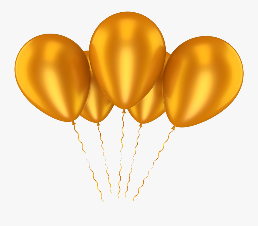 Balloons Transparent Clip Art - Gold Balloon Transparent Background, Transparent Clipart