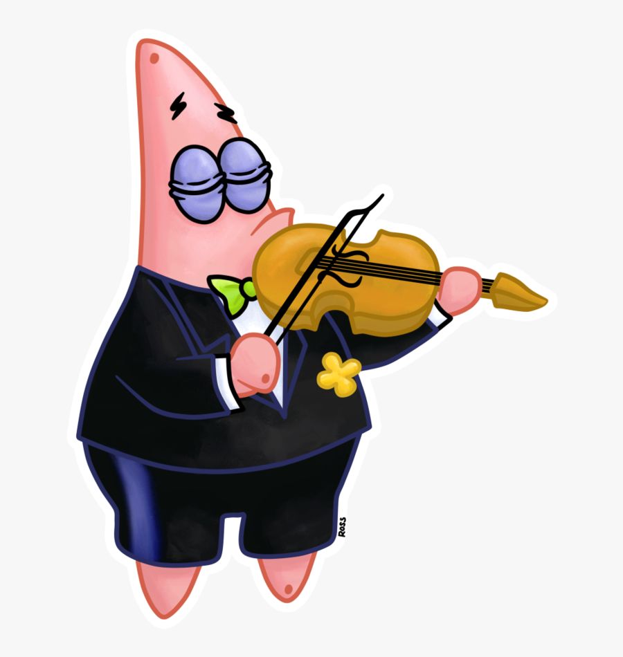 Clip Art Patrick As A Violinist - Spongebob Playing The Violin , Free ...