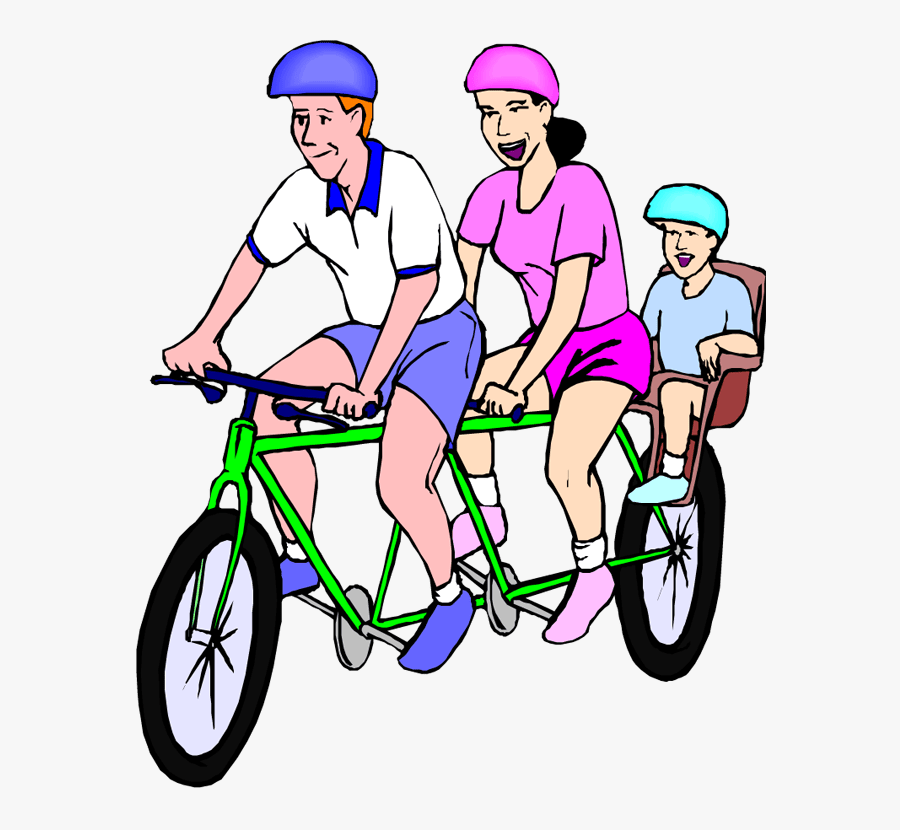 Transparent Bike Rider Png - Family Bike Riding Clipart, Transparent Clipart