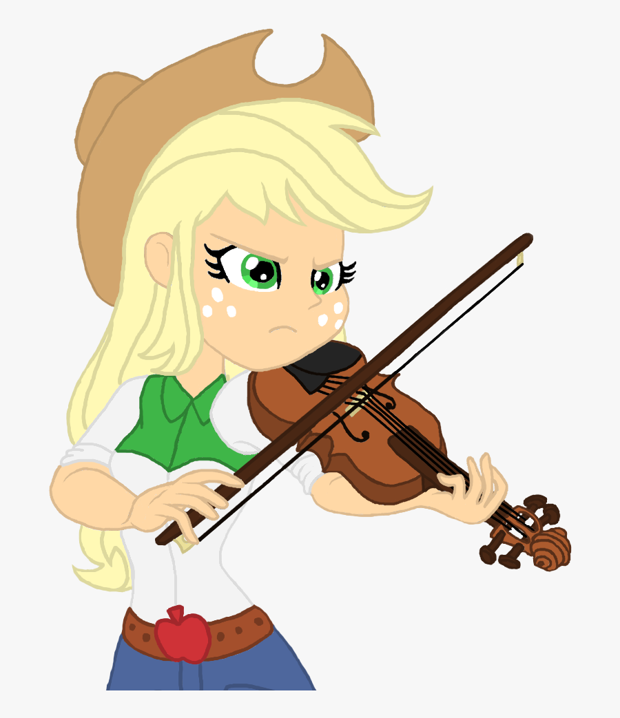 Applejack Is Playing Hard Vectorized By Haleyc Ⓒ - Violin Cowgirl, Transparent Clipart