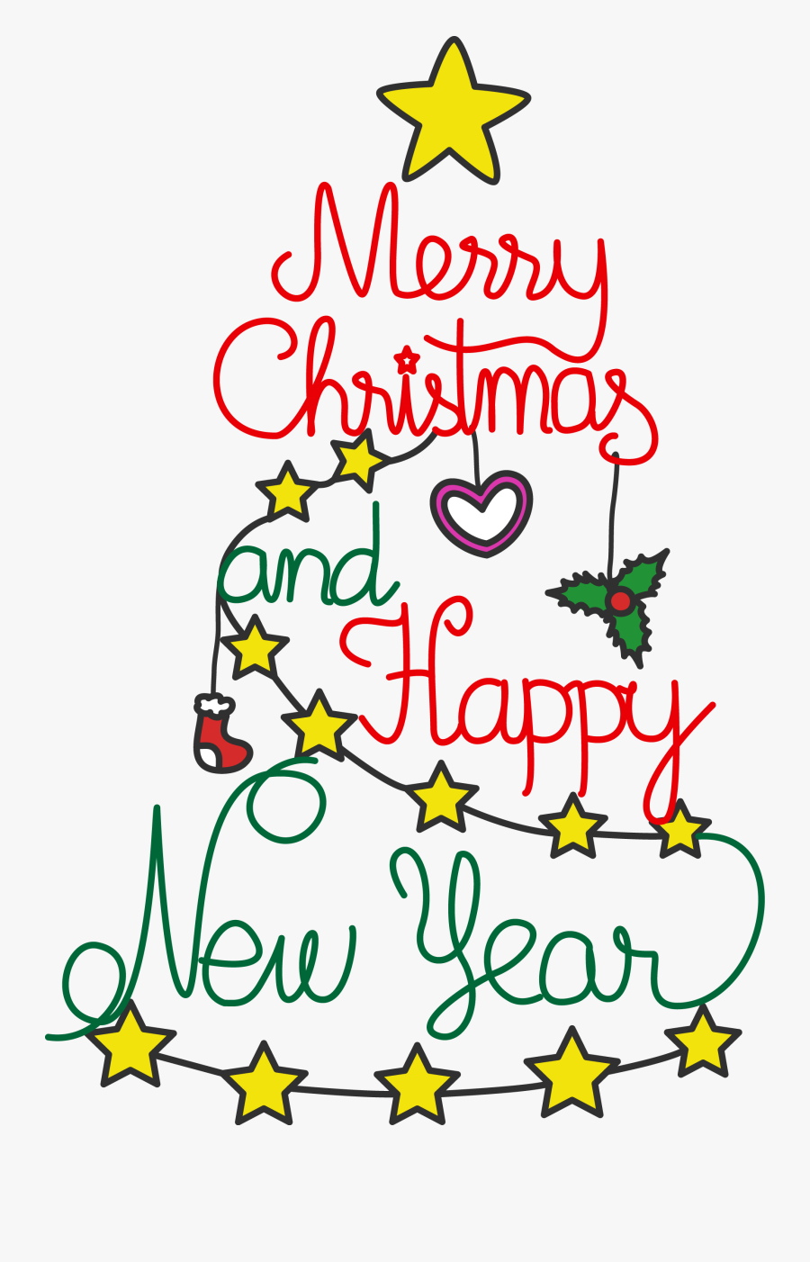And New Year Clip - Christmas And Happy New Year Png, Transparent Clipart