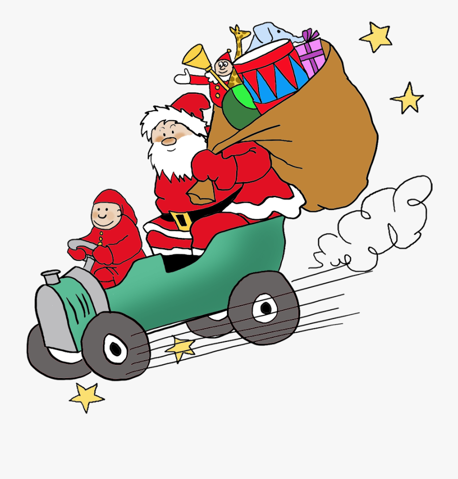 Funny And Free Santa Claus Clipart - Santa Claus Car Png, Transparent Clipart