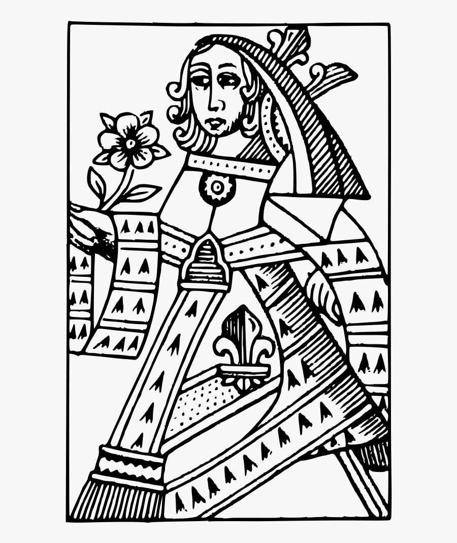 Guyenne Queen 3 - Red Playing Card Queen, Transparent Clipart