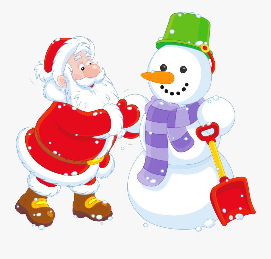 Snowman Clipart Santa - Winter Snow Christmas Santa, Transparent Clipart