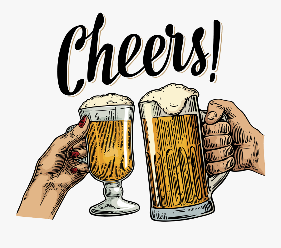Beer Cocktail Beer Glasses - Beer And Wine Glass Cheers, Transparent Clipart