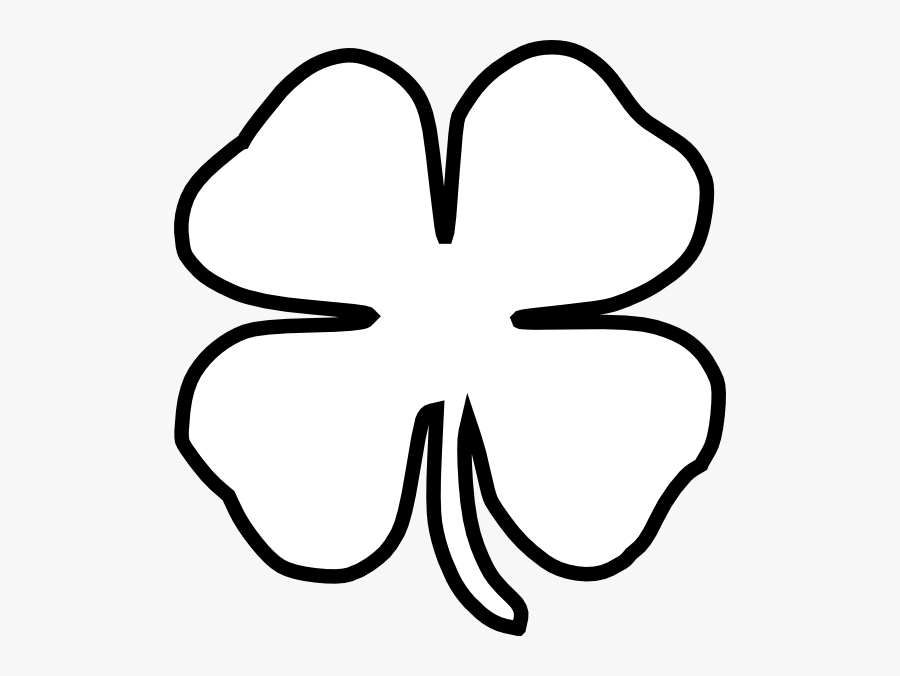 Four Leaf Clover Black - Drawing Four Leaf Clover, Transparent Clipart