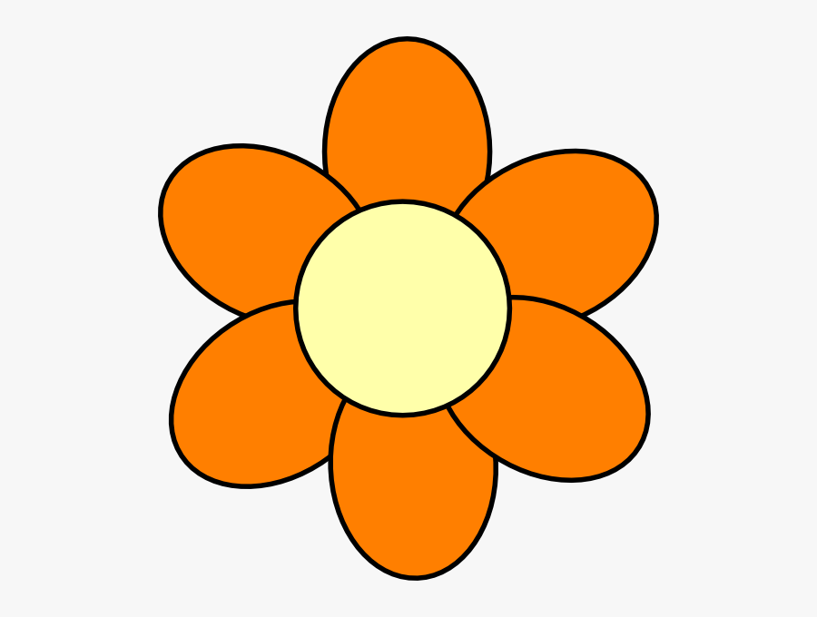 Orange Flower Clip Art At Clker - Clip Art Flowers Orange, Transparent Clipart