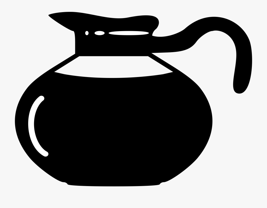 Pot Big Image Png - Black And White Coffee Pot Clip Art, Transparent Clipart
