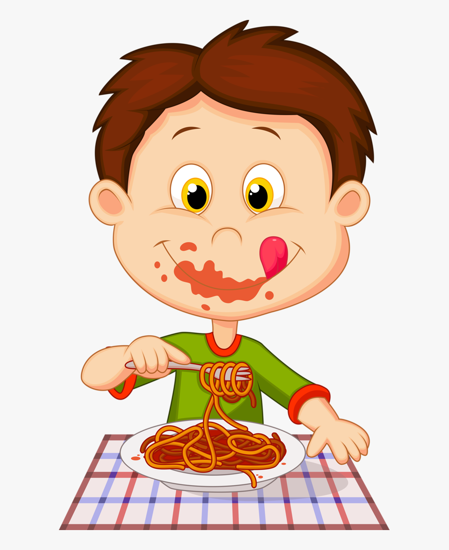 Cute Clipart, Preschool Crafts, Kindergarten Activities, - Boy Eating Spaghetti Clipart, Transparent Clipart