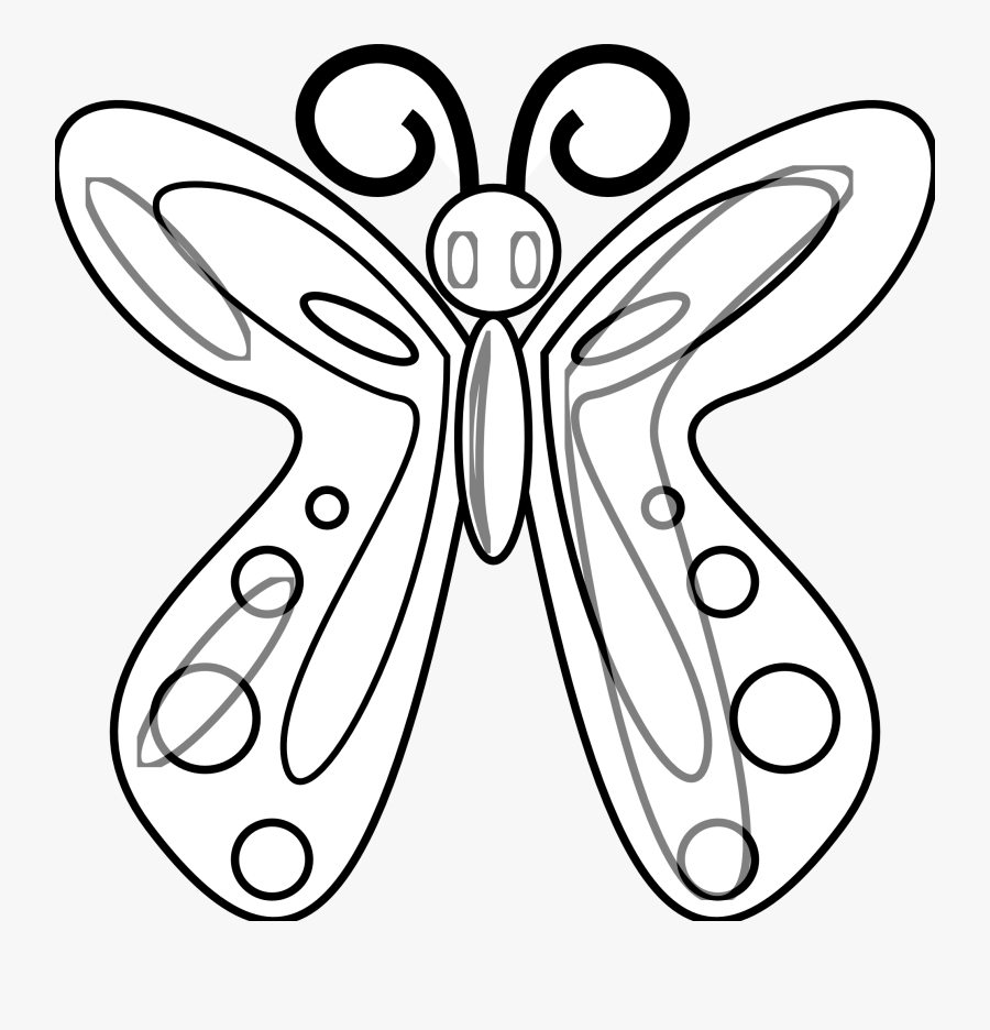 Caterpillar Clipart Black And White Free - Clip Art Butterfly Black White, Transparent Clipart