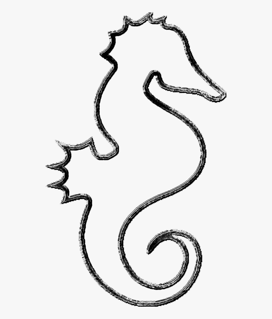 Seahorse Clipart Disney - Black And White Seahorse, Transparent Clipart