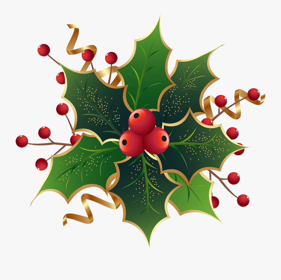 Clip Art Holly Clipart Transparent Background - Christmas Holly Png, Transparent Clipart