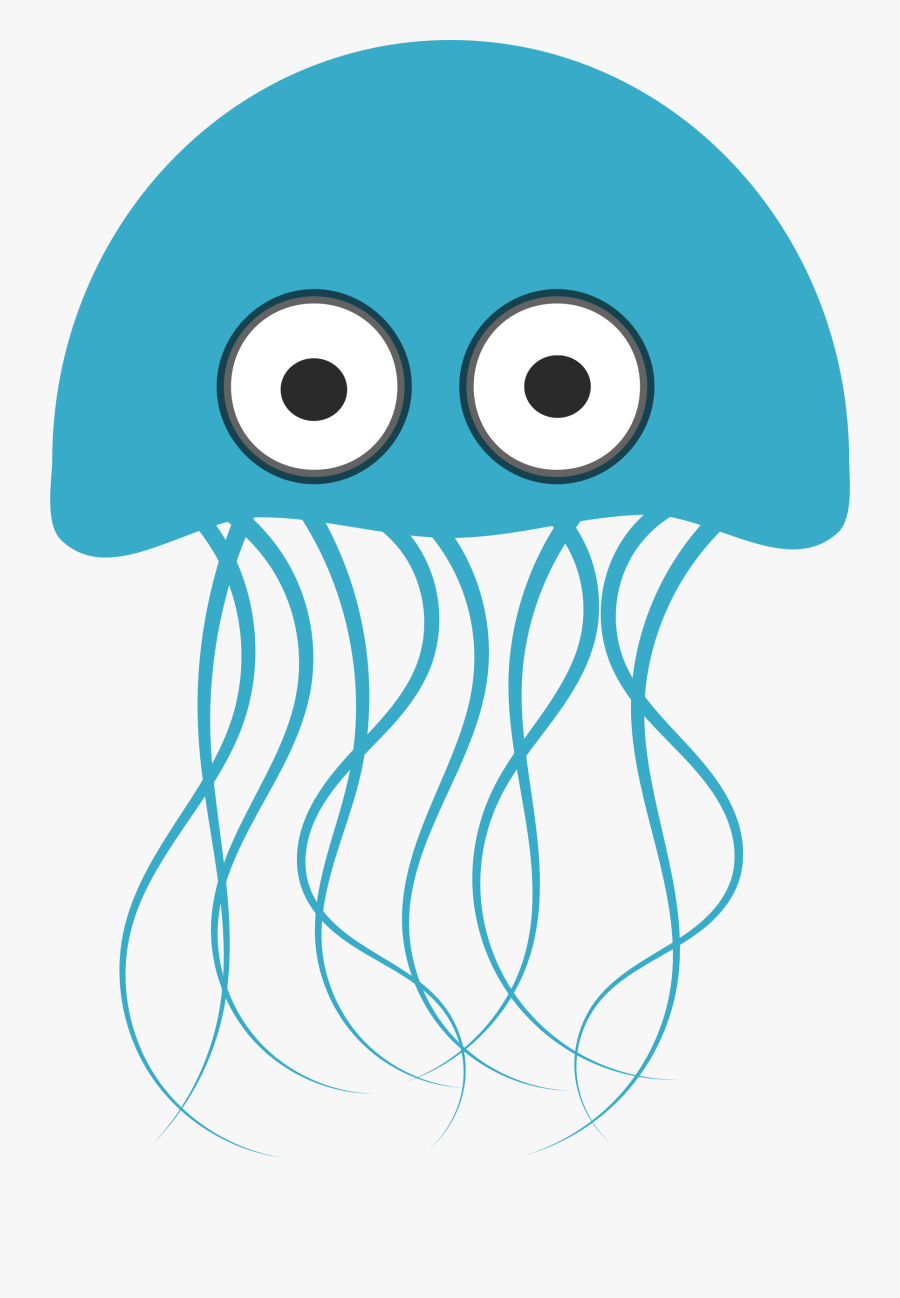 Seahorse Clipart Black And White Jellyfish Line Animal - Blue Jellyfish Clipart, Transparent Clipart