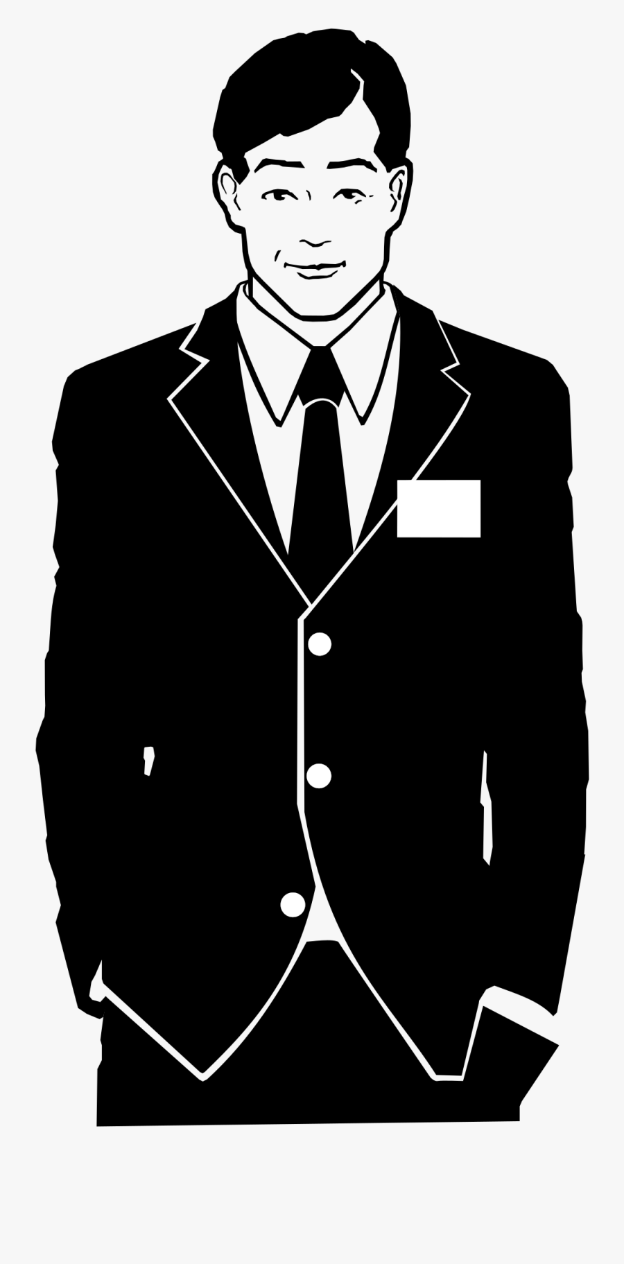 Transparent Guy In Suit Png - Man In Suit Clipart Black And White, Transparent Clipart