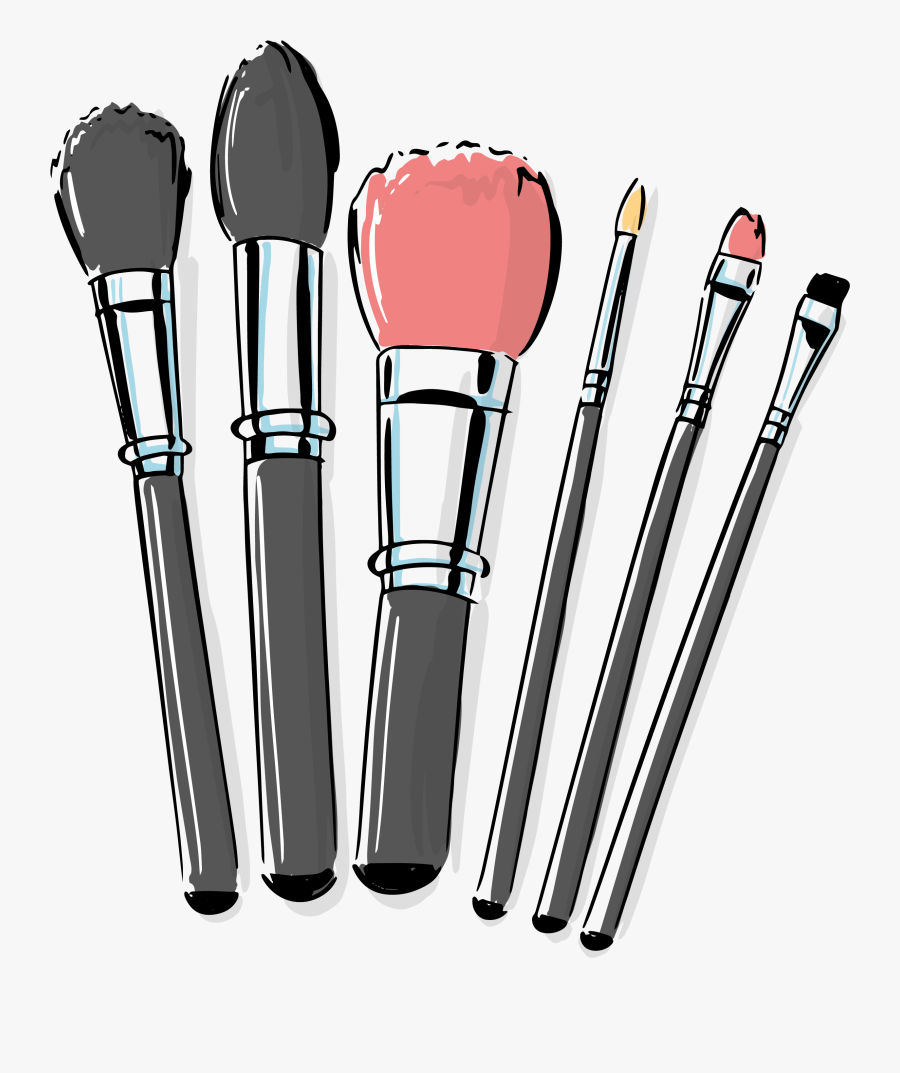 Cosmetic Vector Makeup Brush - Makeup Brushes Clipart Png, Transparent Clipart