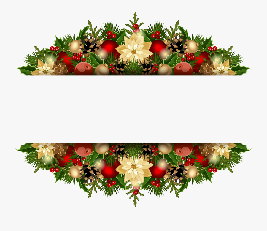 Transparent Christmas Holly Clipart - Christmas Decorations Design Border, Transparent Clipart