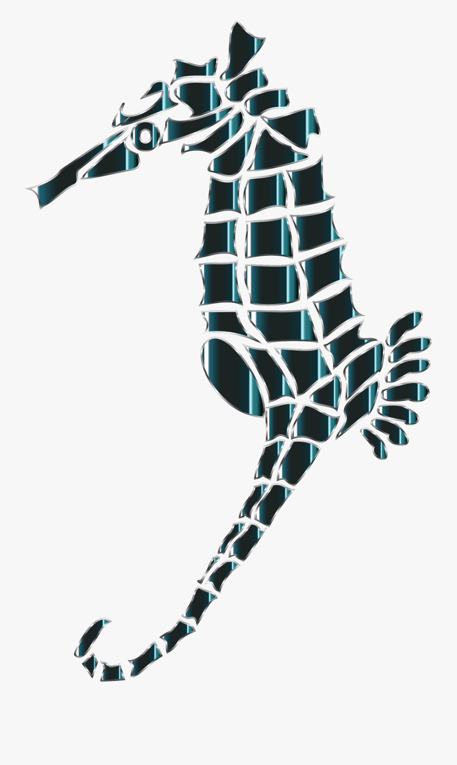 Bioluminescent Stylized Seahorse Silhouette No Background - Seahorse, Transparent Clipart