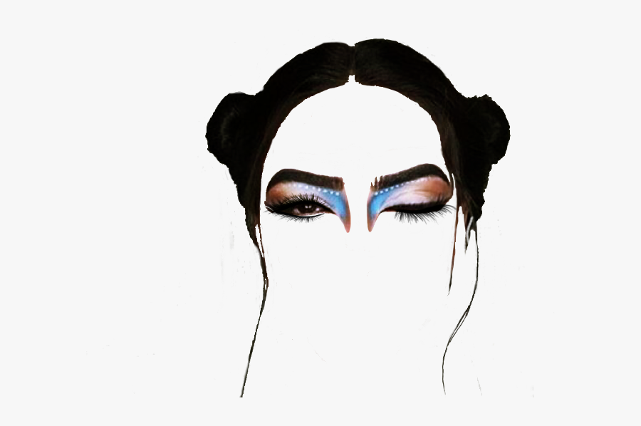 Ftestickers Wig Eyes Makeup Spacebuns Render Freetoedit - Eye Makeup Clipart Transparent, Transparent Clipart