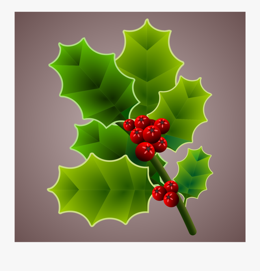 Holly Clipart Holly Branch - American Holly, Transparent Clipart