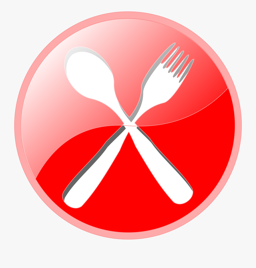 Clipart Restaurant - Fork And Spoon Logo Red, Transparent Clipart