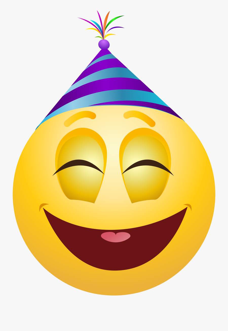 Party Emoticon Png Clip Art - Party Hat Emoji Face, Transparent Clipart