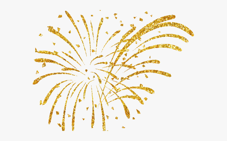 Fireworks Clipart Gold - Gold Fireworks Transparent Background, Transparent Clipart