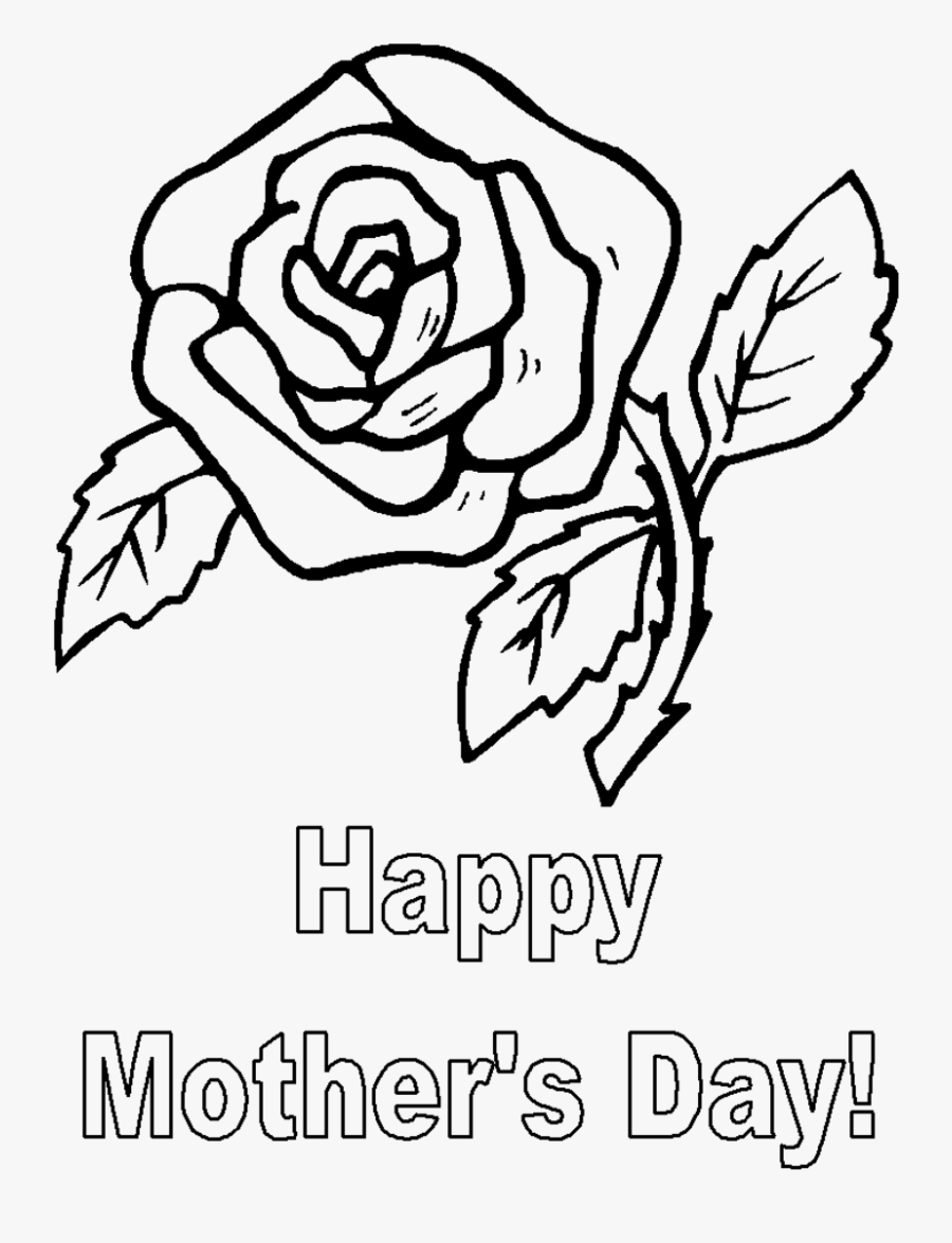 Graphic Library Stock 2017 Drawing Mother"s Day - Mother's Day Rose Coloring Pages, Transparent Clipart