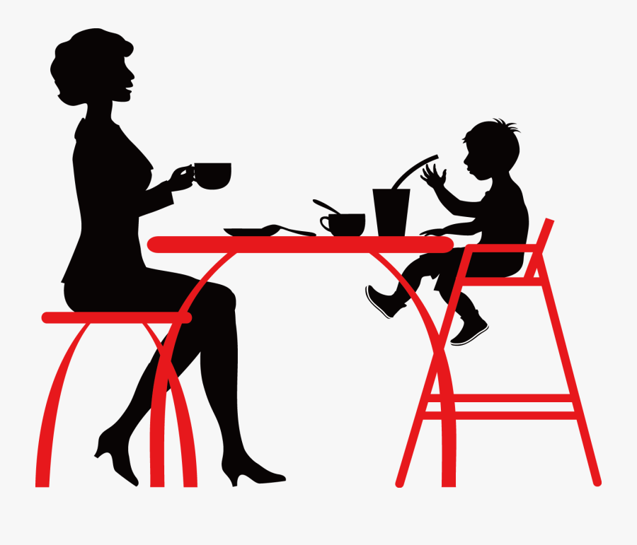 Coffee Cafe Silhouette Mother - Cafe Vector, Transparent Clipart