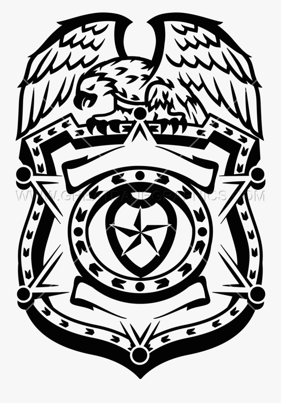Clipart Black And White Stock Police Badge Production - Black And White Police Badge, Transparent Clipart