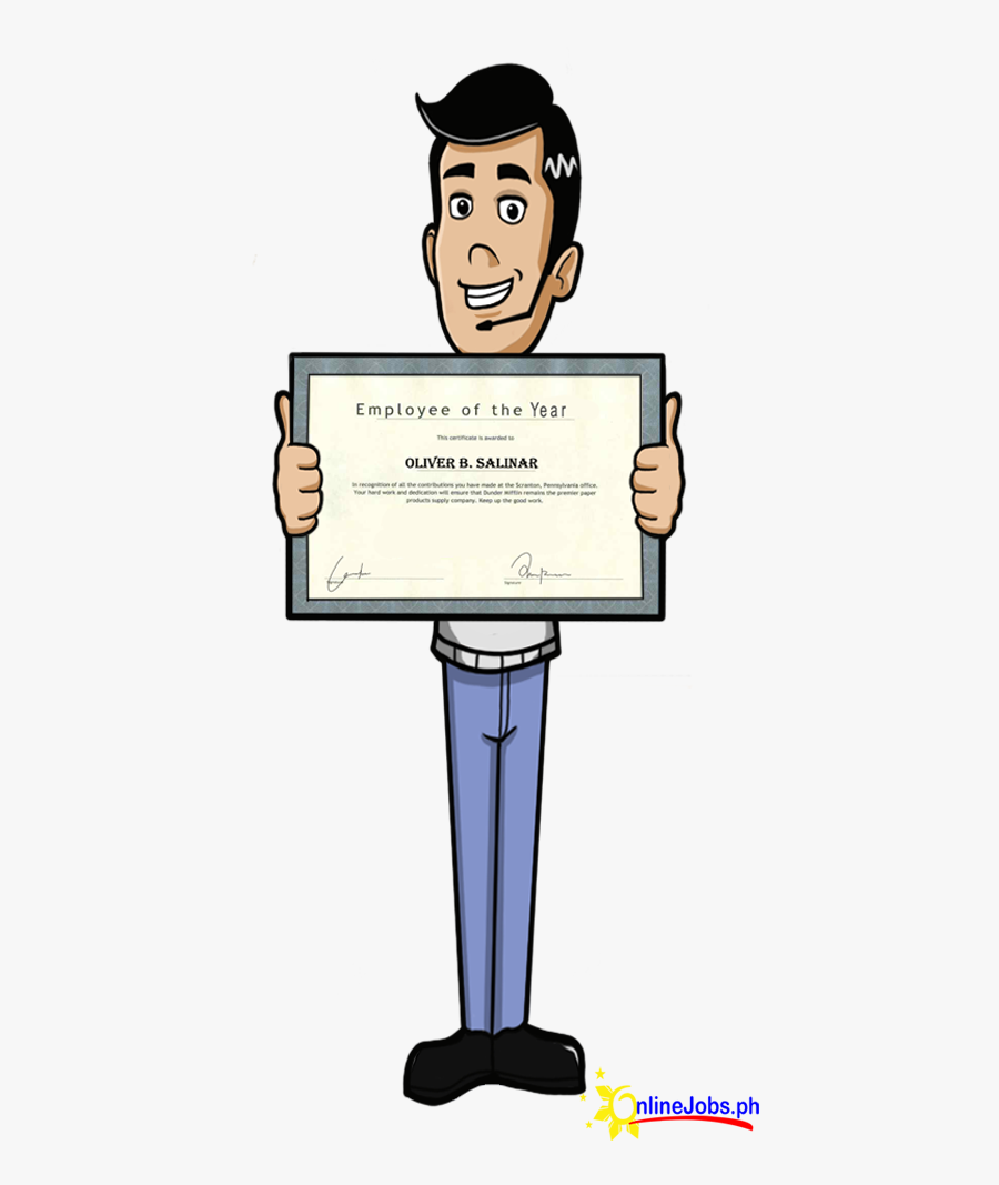Motivation Clipart Happy Office Worker - Cartoon, Transparent Clipart
