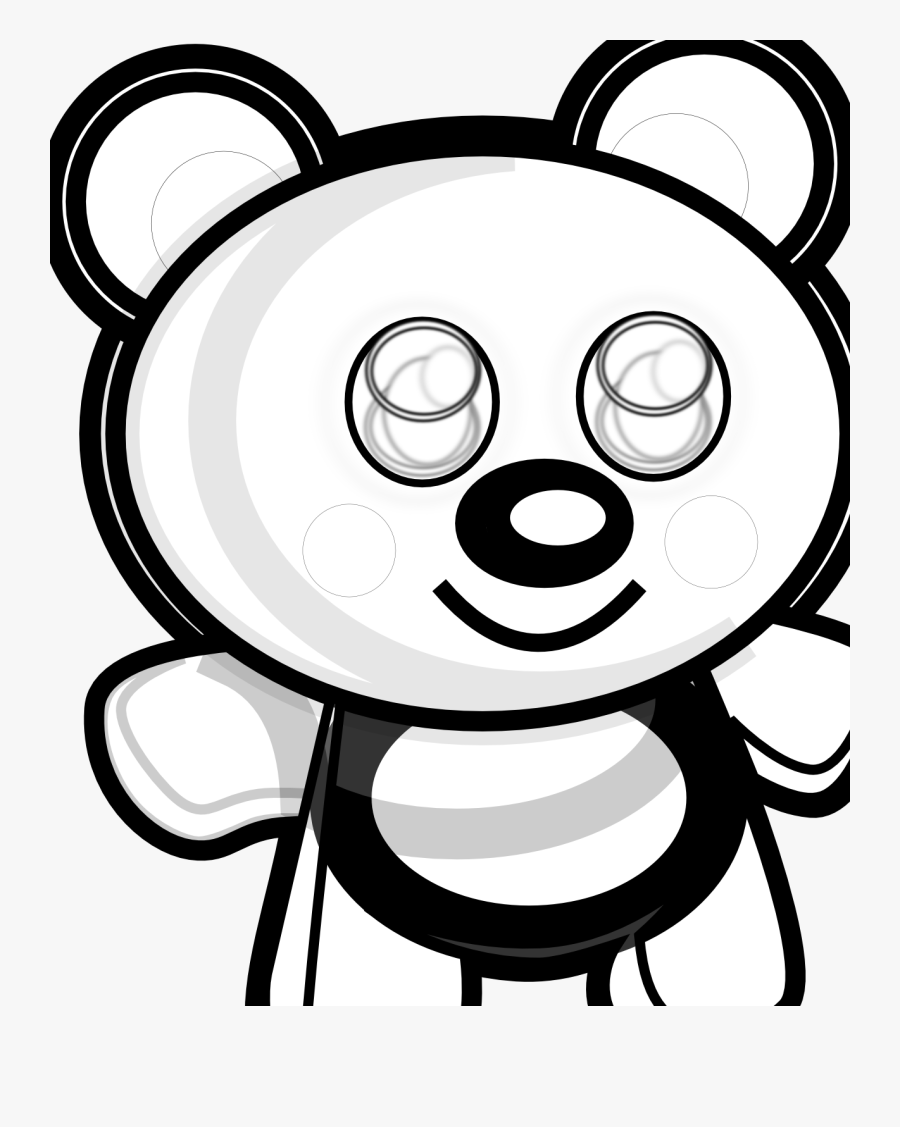 Cute Bear Head Black White Line Art Christmas Xmas, Transparent Clipart