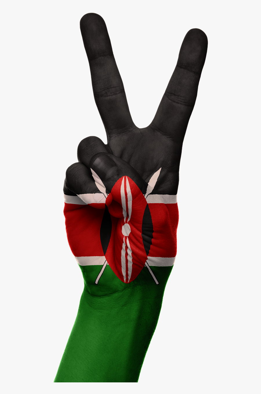 Kenya Flag Hand Symbol Peace Png Image - Happy Madaraka Day 2019, Transparent Clipart