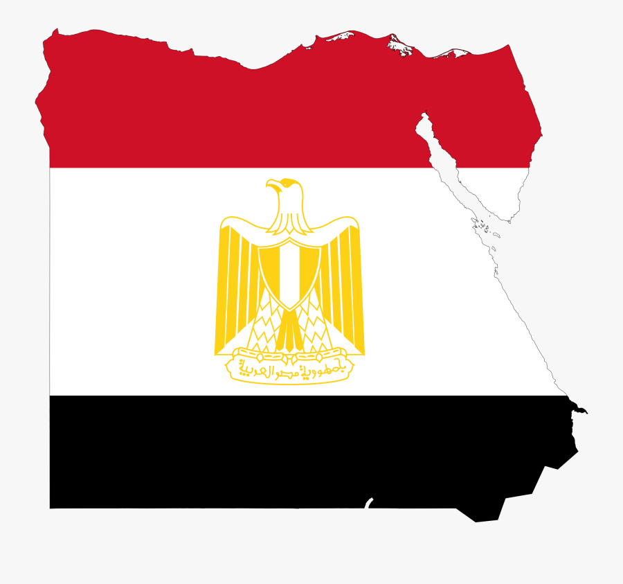 Yellow,clip - Egypt Outline With Flag, Transparent Clipart