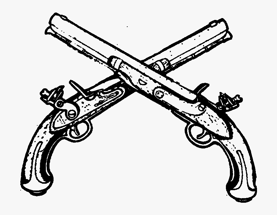 Pistol Clipart Civil War - Flintlock Pistol Drawing , Free Transparent