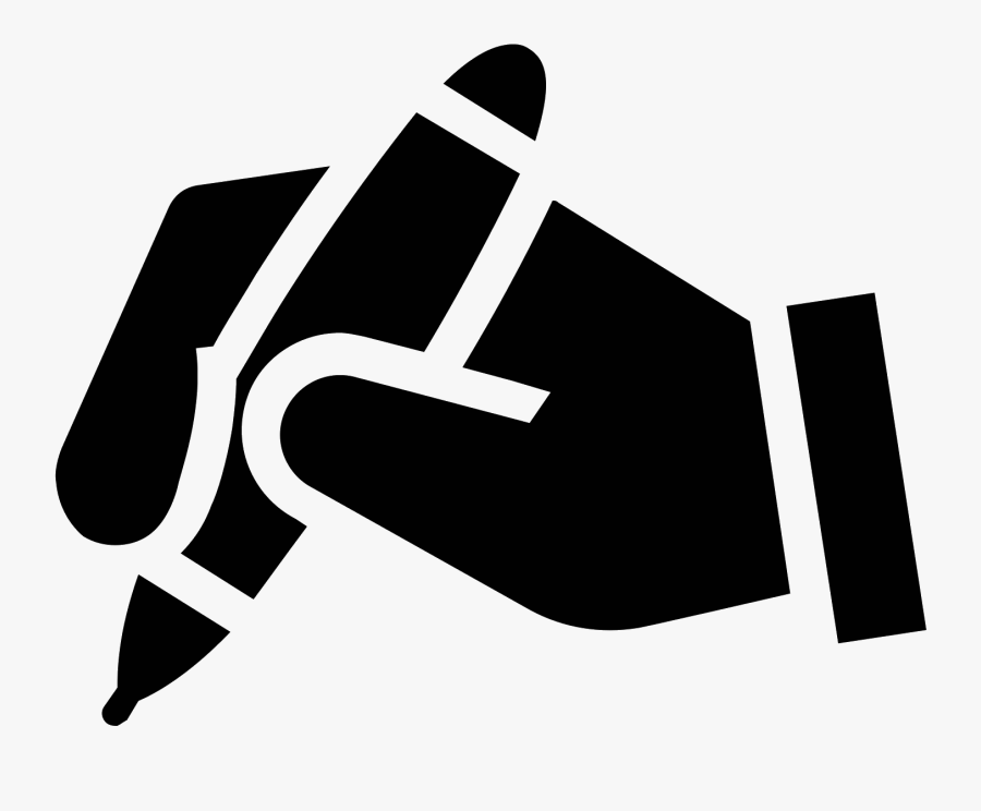 Hand With Filled - Pen Hand Logo Png, Transparent Clipart