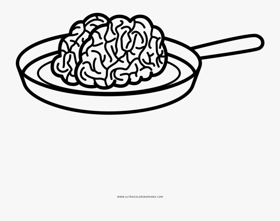 Fried Brains Coloring Page, Transparent Clipart