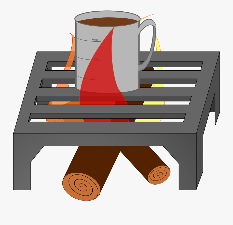 Coffee Cup Over Fire Grate Clip Arts - Fogueira De Churrasco Png, Transparent Clipart