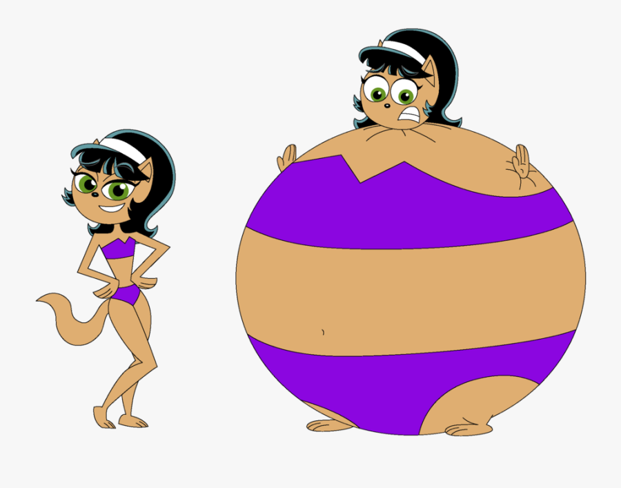 Inflated Kitty Katswell In Tourist Trap Swimsuit By - Kitty Katswell Bikini Inflation, Transparent Clipart