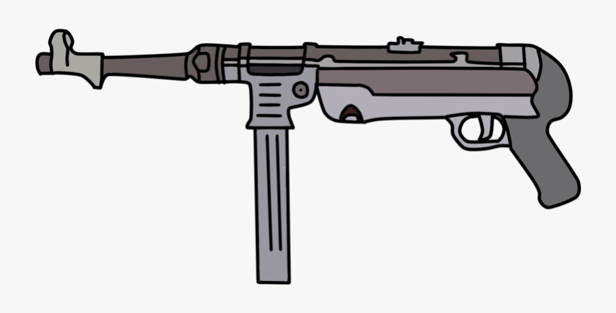 Pistol Clipart Comic - Machine Gun Cartoon Transparent, Transparent Clipart