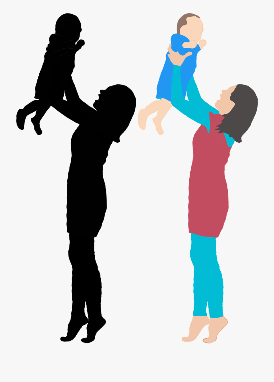 Family Mother Child - Woman With Baby Silhouette, Transparent Clipart